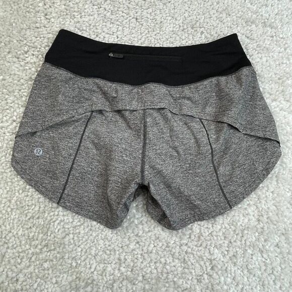 Lululemon Speed Up High Rise Shorts Heather Lux Black Gray Womens 4 - Picture 3 of 11
